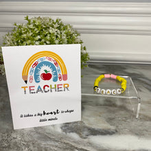 Load image into Gallery viewer, Beaded Bracelet - Teacher - Teach Yellow
