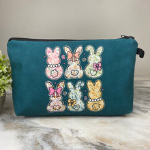 Load image into Gallery viewer, Pouch - Easter - Bunnies on Teal
