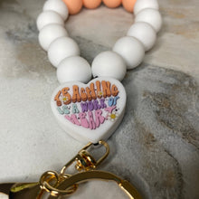 Load image into Gallery viewer, Silicone Bracelet Keychain - Teach - Orange Cream
