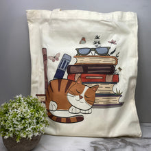 Load image into Gallery viewer, Tote Bag - Sleepy Cats &amp; Books - #6
