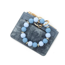 Load image into Gallery viewer, Denim Suede Bracelet Keychain &amp; Card Holder - PREORDER
