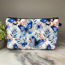 Load image into Gallery viewer, Pouch - Butterfly Blue Leaves
