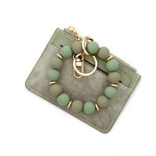 Load image into Gallery viewer, Denim Suede Bracelet Keychain &amp; Card Holder - PREORDER
