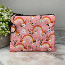 Load image into Gallery viewer, Mini Pouch - Rainbow Floral Yellow Orange Pink
