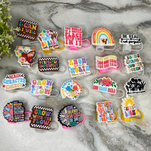 Load image into Gallery viewer, Silicone Straw Toppers Tumbler - Inspirational Mix
