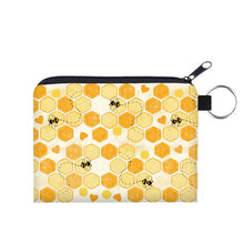 Load image into Gallery viewer, Mini Pouch - Honeycomb Bee Hearts
