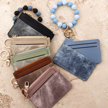 Load image into Gallery viewer, Denim Suede Bracelet Keychain &amp; Card Holder - PREORDER
