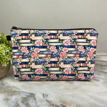 Load image into Gallery viewer, Pouch - Books All Over Navy Floral
