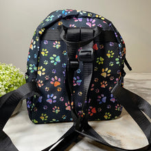 Load image into Gallery viewer, Mini Backpack - Black Rainbow Paw
