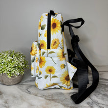 Load image into Gallery viewer, Mini Backpack - Sunflower on White
