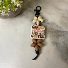 Load image into Gallery viewer, Keychain - Silicone Bead - Good Vibes &amp; Hot Coffee
