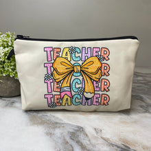 Load image into Gallery viewer, Pouch - Teach Teacher Pencil Bow
