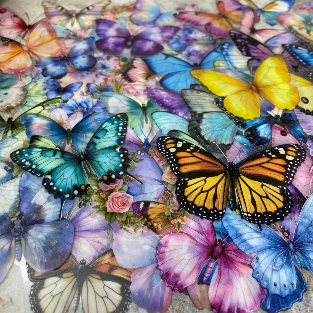 Stickers - Clear Butterfly Floral
