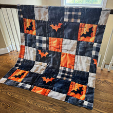 Load image into Gallery viewer, Blanket - Halloween - Quilted Bats - PREORDER
