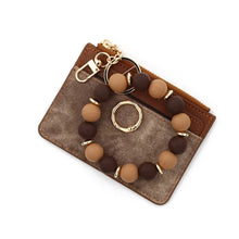 Load image into Gallery viewer, Denim Suede Bracelet Keychain &amp; Card Holder - PREORDER
