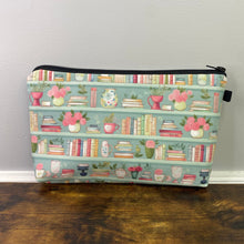 Load image into Gallery viewer, Pouch &amp; Mini Pouch Bundled Set - Mint Floral Bookcase
