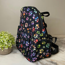 Load image into Gallery viewer, Mini Backpack - Black Rainbow Paw

