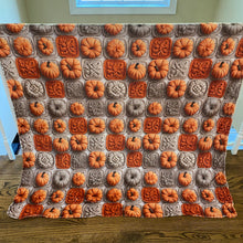 Load image into Gallery viewer, Blanket - Halloween - Knit Pumpkins - PREORDER
