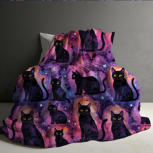 Load image into Gallery viewer, Blanket - Halloween - Black Cat Galaxy - PREORDER
