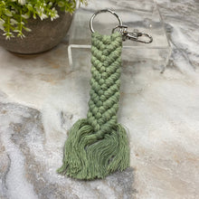 Load image into Gallery viewer, Keychain - Macrame - Braided Olive
