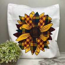 Load image into Gallery viewer, Tote Bag - Plaid Sunflower
