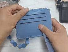 Load image into Gallery viewer, Denim Suede Bracelet Keychain &amp; Card Holder - PREORDER
