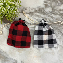 Load image into Gallery viewer, Mini Drawstring Cinch Bags - Plaid
