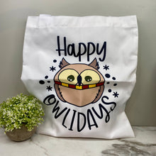 Load image into Gallery viewer, Tote Bag - Christmas - Happy Owlidays
