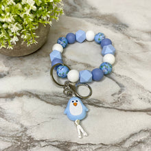 Load image into Gallery viewer, Silicone Bracelet Keychain - Blue Penguin
