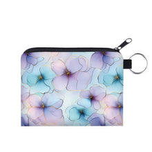 Load image into Gallery viewer, Mini Pouch - Floral Watercolor Outline Purple Blue
