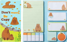 Load image into Gallery viewer, Sticky Note Booklet Set - Don&#39;t Worry Be Capy (#1)
