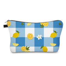 Load image into Gallery viewer, Pouch - Lemon Blue Checkered
