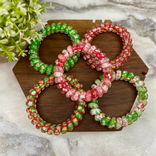 Load image into Gallery viewer, Spiral Coil Hair Tie - Christmas Mix
