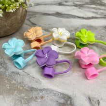 Load image into Gallery viewer, Silicone Straw Toppers Tumbler - Flower Mix
