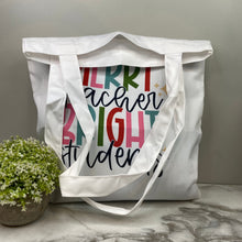 Load image into Gallery viewer, Tote Bag - Christmas - Merry Teacher
