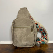 Load image into Gallery viewer, Sling Bag - Denim Suede - Front Zip
