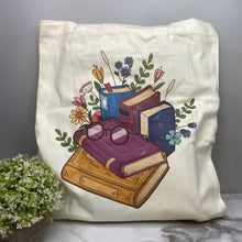 Load image into Gallery viewer, Tote Bag - Floral Books - #9
