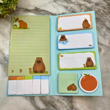 Load image into Gallery viewer, Sticky Note Booklet Set - Don&#39;t Worry Be Capy (#1)
