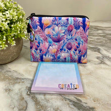 Load image into Gallery viewer, Mini Pouch &amp; Sticky Note Bundled Set - Floral Purple Blue Watercolor Religious
