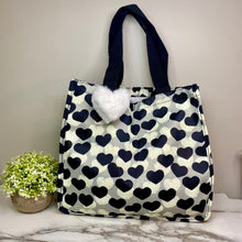 Load image into Gallery viewer, Heart Tote Bag - Black + Grey
