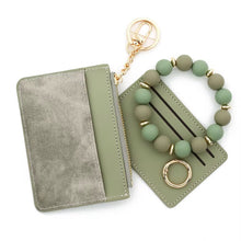 Load image into Gallery viewer, Denim Suede Bracelet Keychain &amp; Card Holder - PREORDER
