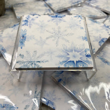 Load image into Gallery viewer, The Sticky Note Collection - Christmas Snow White Blue Snowflakes
