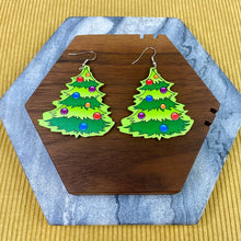 Load image into Gallery viewer, Wooden Dangle Earrings - Christmas - Ornaments Tree
