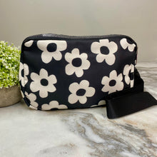 Load image into Gallery viewer, Nylon Belt Bag - Crossbody + Fanny - Daisy Black &amp; White
