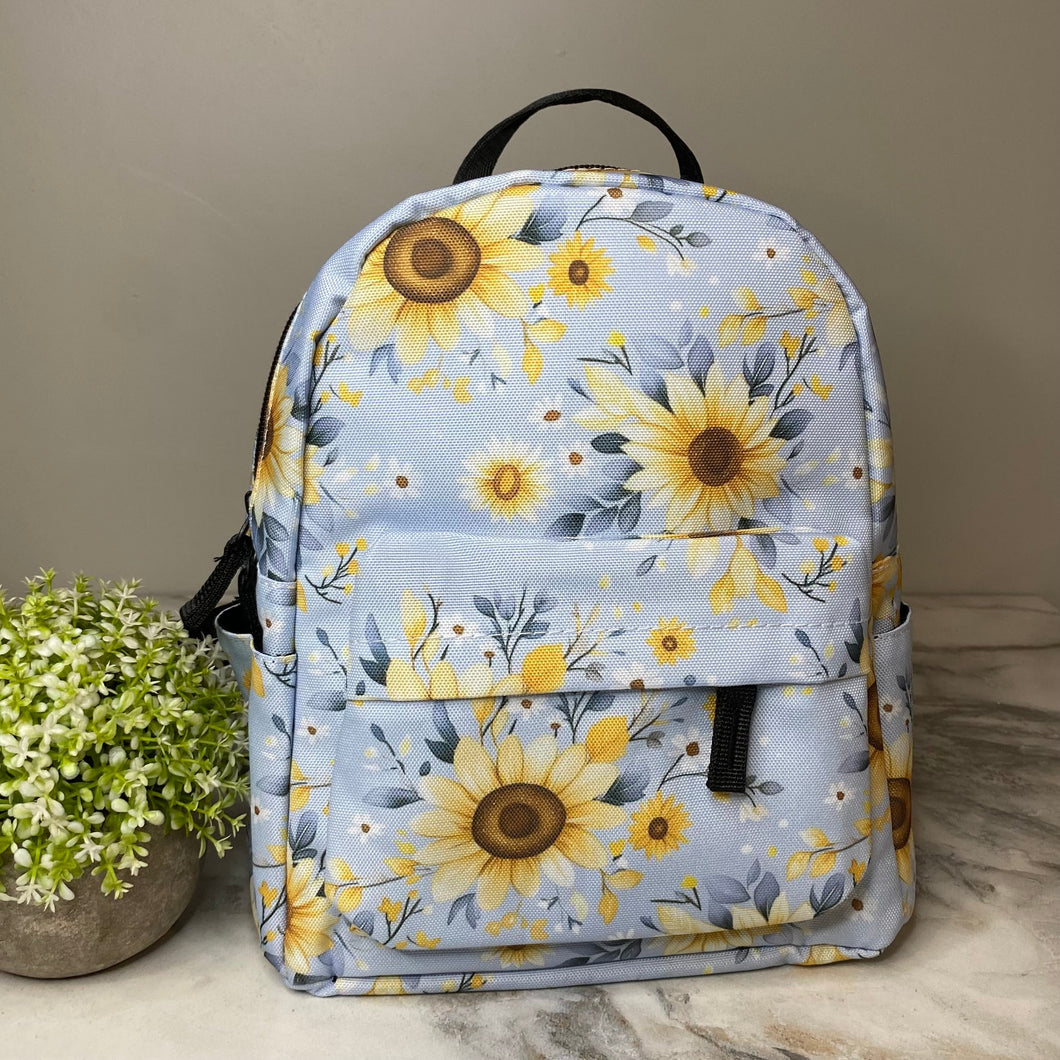 Mini Backpack - Sunflower Light Blue