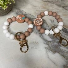 Load image into Gallery viewer, Silicone Bracelet Keychain - Mom Adult Fuck - Beige
