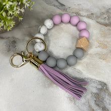 Load image into Gallery viewer, Silicone Bracelet Keychain - Purple
