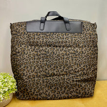 Load image into Gallery viewer, Tote Briefcase Bag - Black &amp; Animal Print
