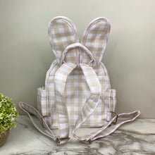 Load image into Gallery viewer, Mini Backpack - Easter - Gingham Bunny Ears - Tan
