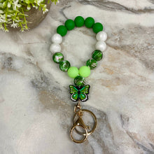 Load image into Gallery viewer, Silicone Bracelet Keychain - Olive Green Butterfly
